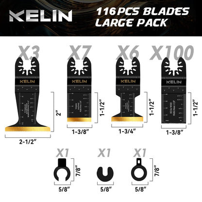 KELIN 6PCS Oscillating Multi Tool Hook Knife Blades, Multitool Saw Blades for Soft Materials Like Roofing Shingles, Carpet, Cardboard & PVC Flooring, Universal Interface