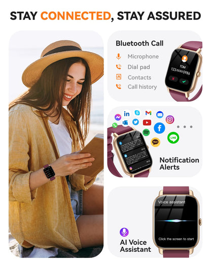 Smart Watches for Men Women, Fitness Tracker with Activity Counter/Sleep Monitor, IP68 Waterproof Smart Watch for Android iPhone iOS Compatible (Jet Black, 1.83)