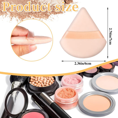 Pimoys 6 Pieces Powder Puff, Face Makeup Sponge Soft Velour Triangle Powder Puffs Beauty Sponge for Loose Powder (Black, Pink)