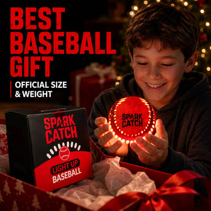 SPARK CATCH Light Up Baseball, Glow in The Dark Baseball, Sports Gear Accessories Gifts for Boys 8 9 10 11 12 13 14 15 Years Old, Kids Teens All Ages Gift Ideas