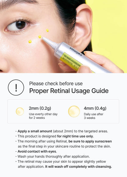 celimax The Vita A Retinal Shot Tightening Booster | 0.1% Retinal, 3% Matryxyl, High-Strength Retinoid for Anti-Aging, Pore Minimizer, Wrinkles & Fine Lines, Firmer Skin, 15ml, Korean Skin Care Gift