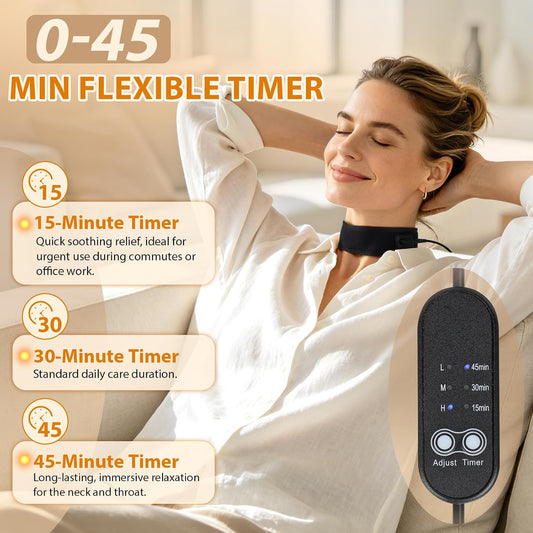 Upgraded 2-in-1 Red Light Therapy Belt for Throat & Neck, Dual-Wavelength 660nm Red Light & 810nm Near-Infrared Light, 3 Red Light Modes,Timer Function,Relaxation & Daily Wellness