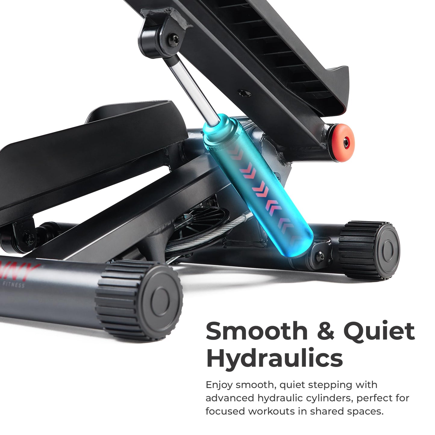 Sunny Health & Fitness Mini Steppers for Exercise at Home, Stair Step Workout Machine with Resistance Bands, Full Body Cardio Equipment, Optional Free SunnyFit App Connection Smart Stepper