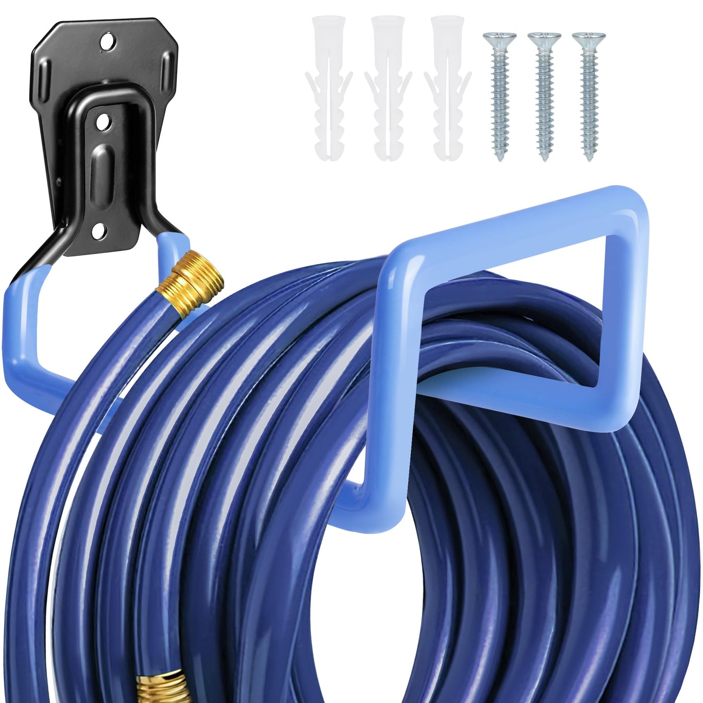 PeoMev Metal Garden Hose Holder - Heavy Duty Hose Hanger Wall Mounted Water Hose Holder for Outside Yard, Sturdy Hose Reel Hose Hooks for Water Hose, Extension Cords