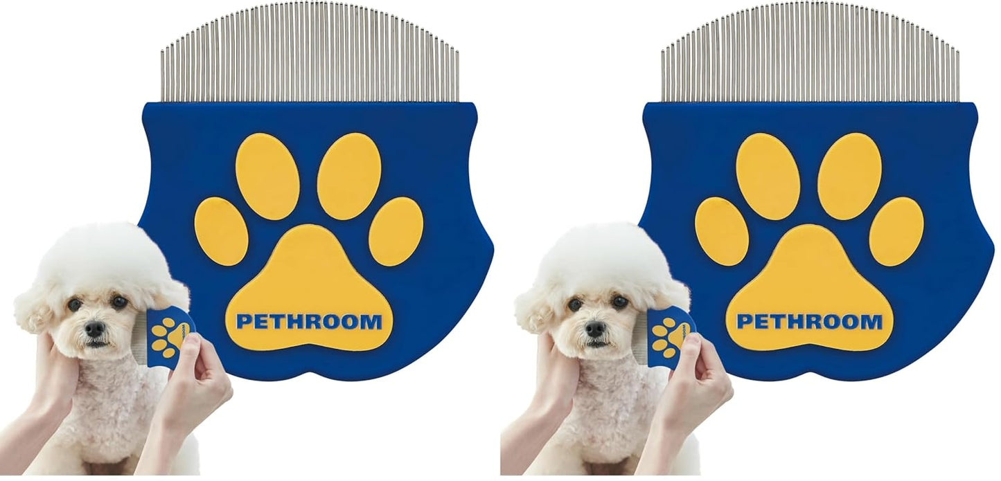PETHROOM Professional Eye Comb for Pets | Stainless Steel Tear Stain Remover for Cats & Dogs | Gentle Round-Head Grooming Tool | Compact & Portable for Eye Gunk Removal