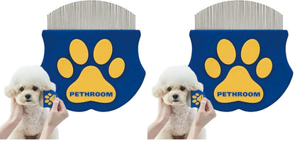 PETHROOM Professional Eye Comb for Pets | Stainless Steel Tear Stain Remover for Cats & Dogs | Gentle Round-Head Grooming Tool | Compact & Portable for Eye Gunk Removal