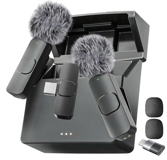 Mini Mic Pro (Latest Model – #1 Microphone for iPhone & Android, Wireless Mini Microphone, Clear Voice, Noise Cancelling, Lavalier Mic for TikTok, YouTube & Interviews