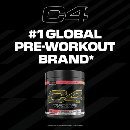 C4 Ultimate Pre Workout Powder Watermelon - Sugar Free Preworkout Energy Supplement for Men & Women - 300mg Caffeine + 3.2g Beta Alanine + 2 Patented Creatines - 20 Servings