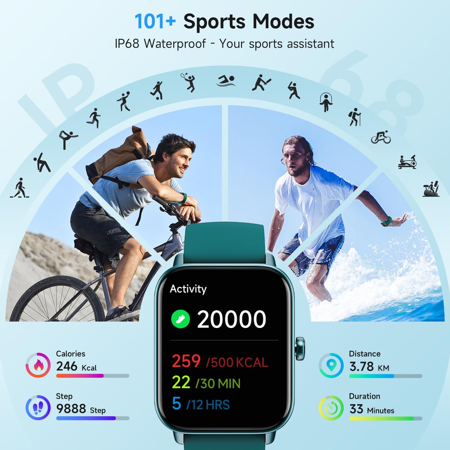 Smart Watch for Women Android & iPhone, Alexa Built-in, IP68 Waterproof Activity Fitness Tracker with Bluetooth Call (Answer/Make), 1.8" Smartwatch with Heart Rate/SpO2/Sleep Monitor, 100+ Sports Mode | Pink