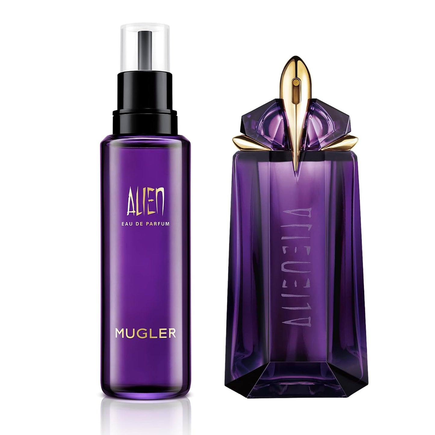 Mugler Alien Refill Bundle - Eau de Parfum - Women's Perfume - Floral & Woody - With Jasmine, Wood, and Amber - Long Lasting Fragrance - Refill & 3 Fl Oz Fragrance