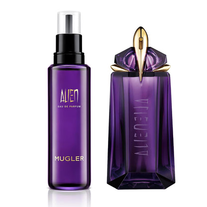Mugler Alien Refill Bundle - Eau de Parfum - Women's Perfume - Floral & Woody - With Jasmine, Wood, and Amber - Long Lasting Fragrance - Refill & 3 Fl Oz Fragrance
