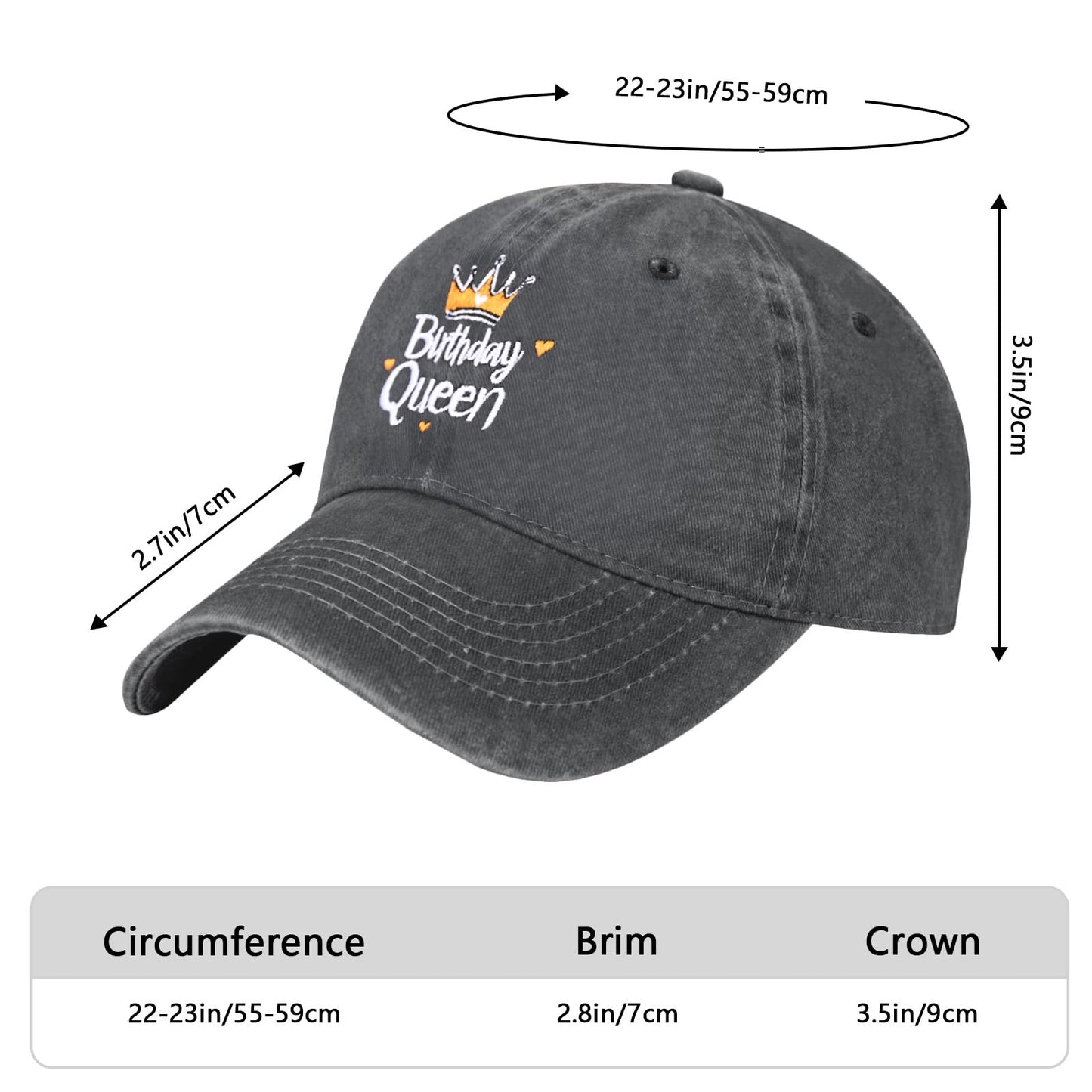 Embroidered Baseball Cap Adjustable Vintage Washed Distressed Denim Baseball Hat for Women Men