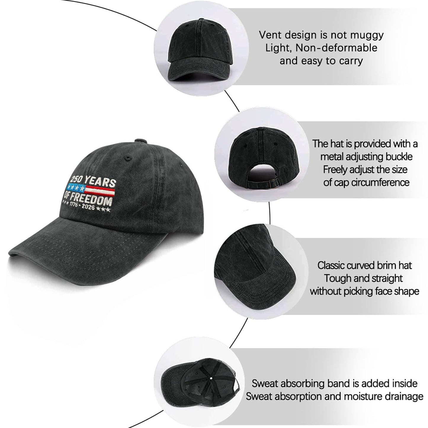 Funny Hat America Hats for Men Gifts for Dad Baseball Cap