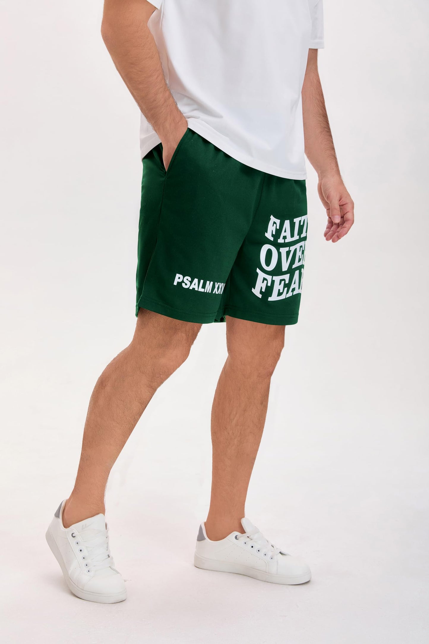 QJQ Men's Letter Graphic Drawstring Waist Shorts Summer Casual Workout Athletic Gym Track Shorts Streetwear