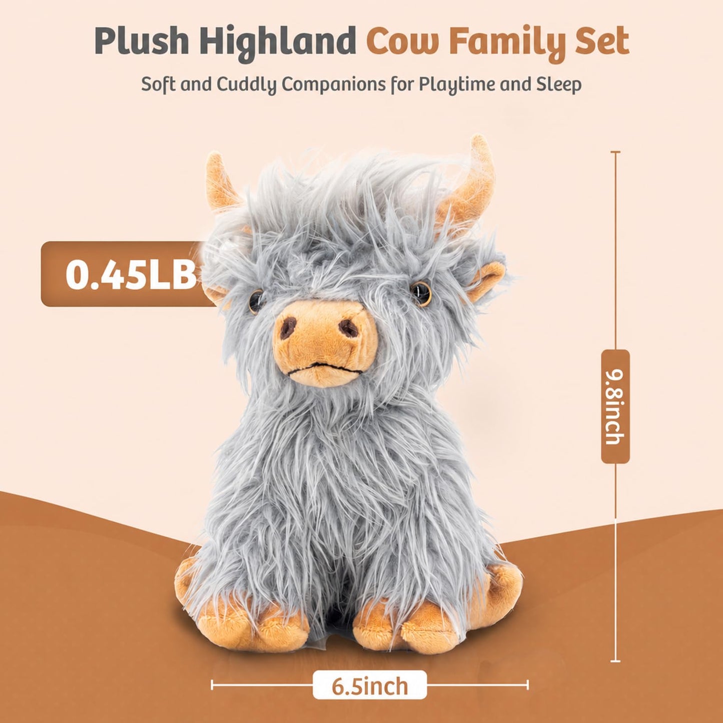Marysun Microwavable Highland Cow Stuffed Animal - Weighted Stuffed Animal Plush, Heating Pad, Cozy Gift for Girls|Women|Kids|Elderly People, 9.8in, 1.65lb