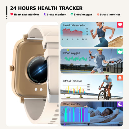 Smart Watch for Men Women SmartWatch 1.83" for iPhone Samsung Android Phone Compatible, Fitness Tracker Watch with Pedometer, Heart Rate/Sleep Monitor, Blood Oxygen, IP68 Waterproof