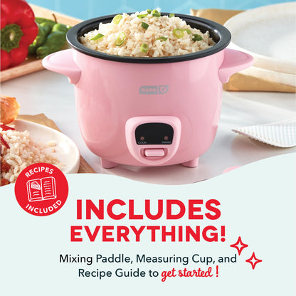 Dash Mini Rice Cooker | Small Rice Maker, 2 Cups Cooked / 1 Cup Uncooked, Ceramic Nonstick Removable Pot, Keep Warm Function, Compact and Portable for Dorm, Travel, Single Serve, Aqua