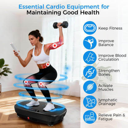 Large Vibration Plate Exercise Machine,Vibration Plate for Lymphatic Drainage Weight Loss,400 Lbs Capacity 120 Speeds,Full Body Shake Platform Machines with LED for Women Men
