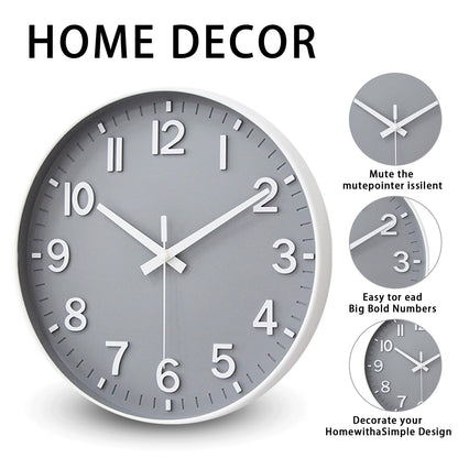 HZDHCLH Wall Clocks Battery Operated,Wall Clock Green,8 inch Wall Clock Silent Non Ticking Modern 3D Numbers for Kitchen Bedroom Living Room Office Classroom Decor