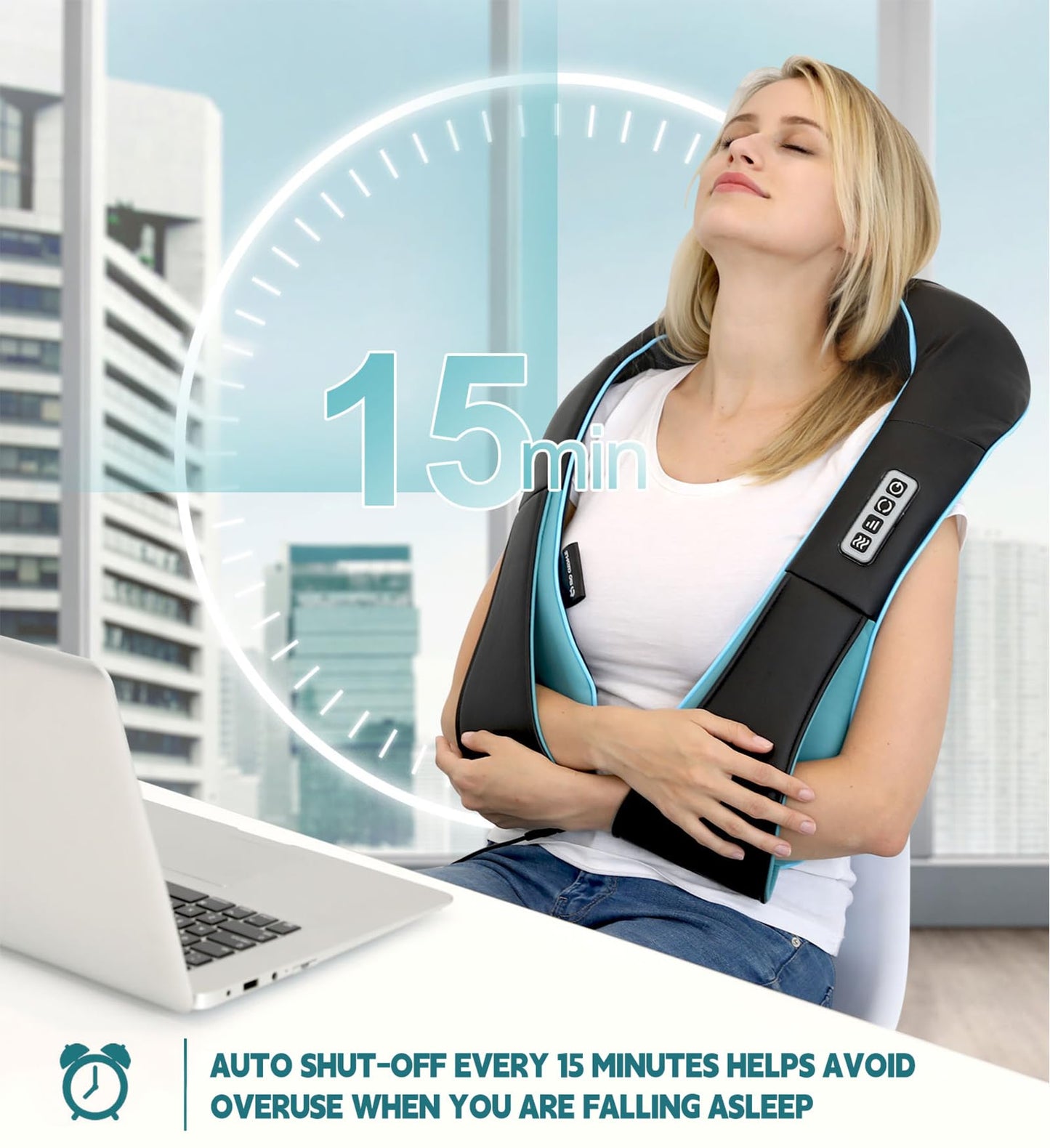 Mo Cuishle Women Men Gifts, Shiatsu Back Shoulder and Neck Massager with Heat, Electric Deep Tissue 4D Kneading Massage, Best Gifts for Mom Dad Wife Husband her Him, Christmas, Birthday (NOT Cordless)