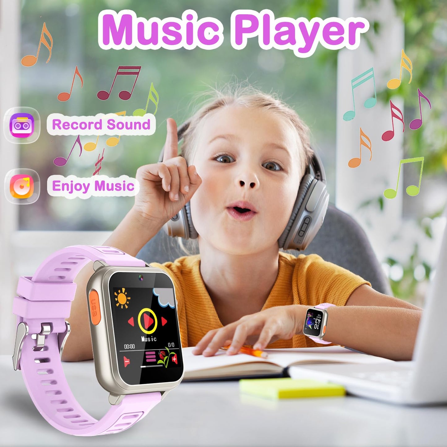 Cosjoype Kids Game Smart Watch for Kids with 39 Puzzle Games HD Touch Screen Camera Music Player Pedometer Alarm Clock Calculator Flashlight 12/24hr Kid Watch Gift for 4-12 Year Old Boys Toys for Kid
