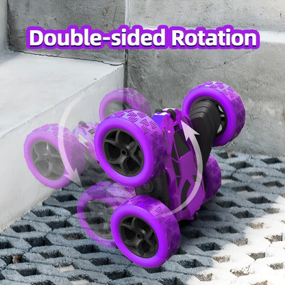 Hamdol Remote Control Car for Kids, 360° Rotating Double-Sided RC Car with LED Headlights, 4WD 2.4GHz Electric Rechargeable Toy Vehicle for Boys and Girls, Perfect Birthday