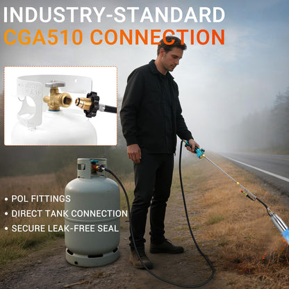 Sondiko Propane Torch Weed Burner, High Output Weed Torch Flamethrower, 30" Detachable Long Arm Heavy Duty Blow Torch For Garden, Wood, Ice, Snow, Melting(PROPANE TANK NOT INCLUDED)