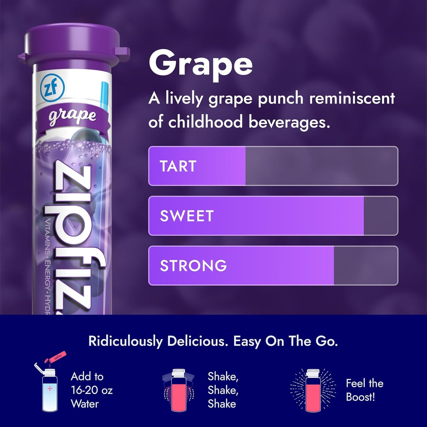 Zipfizz Daily Energy Drink Powder, Blood Orange, 20 Pack | 3-in-1 Sustained Energy, Rapid Hydration, and Essential Vitamins | Sugar-Free | Electrolyte Powder | Contains Vitamin B-12 & Antioxidants
