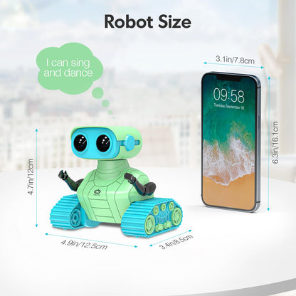 ALLCELE Girls Robot Toy, Rechargeable RC Robot for Kids, Remote Control Toy with Music and LED Eyes, Gift for Children Age 3 Years and Up - Pink
