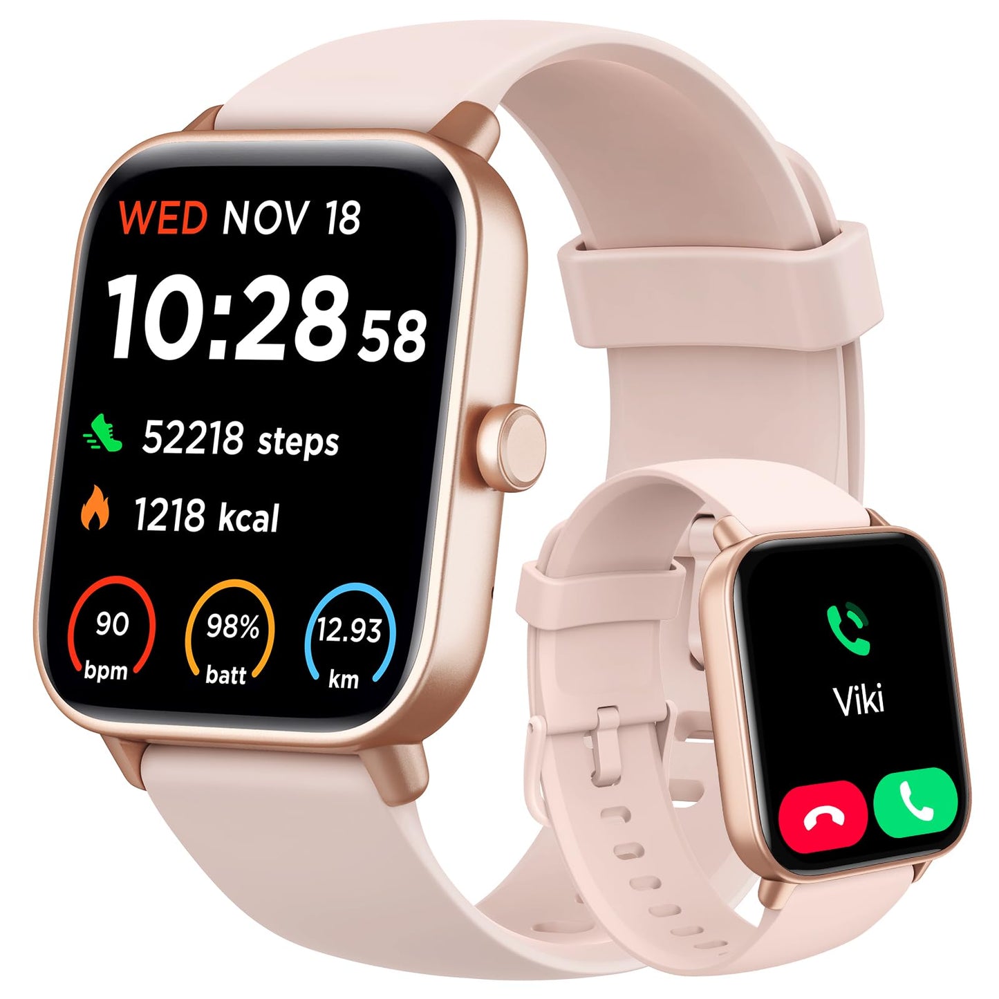 Smart Watch for Women Android & iPhone, Alexa Built-in, IP68 Waterproof Activity Fitness Tracker with Bluetooth Call (Answer/Make), 1.8" Smartwatch with Heart Rate/SpO2/Sleep Monitor, 100+ Sports Mode | Pink