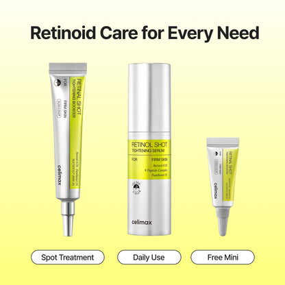 celimax The Vita A Retinal Shot Tightening Booster | 0.1% Retinal, 3% Matryxyl, High-Strength Retinoid for Anti-Aging, Pore Minimizer, Wrinkles & Fine Lines, Firmer Skin, 15ml, Korean Skin Care Gift
