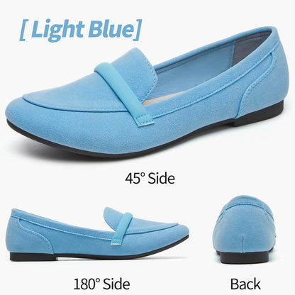 Women's Slip on Flats Shoes Runs Small Faux Suede Ballet Flats Fashion Business Casual Comfortable Flats Dressy Loafers for Women