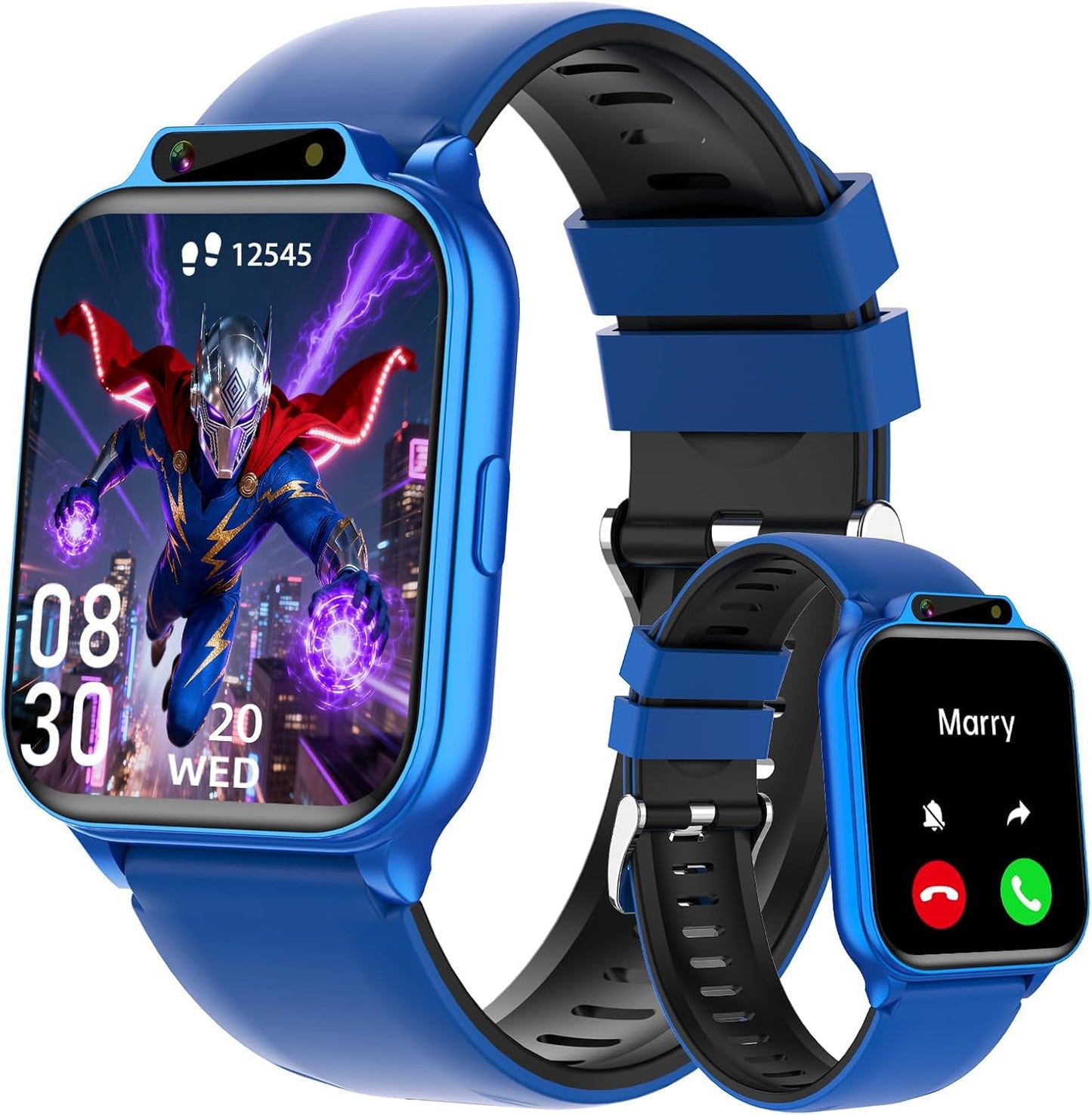 Smart Watch for Kids, 1.85" Fitness Tracker with Heart Rate, Sleep Monitor, IP68 Waterproof Smartwatches with Video Music, Pedometer, Game, NO APP/Phone, Gift for Boys Girls. (Classic, Black)