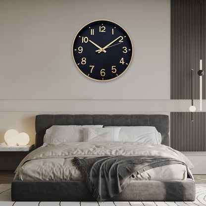 HZDHCLH Wall Clocks Battery Operated,Wall Clock Green,8 inch Wall Clock Silent Non Ticking Modern 3D Numbers for Kitchen Bedroom Living Room Office Classroom Decor