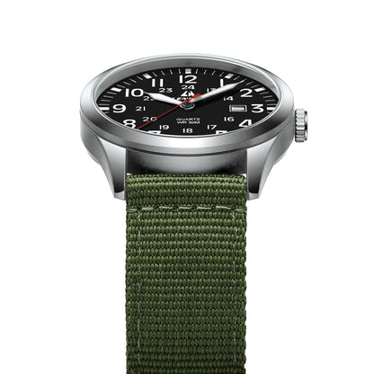 LN LENQIN Mens Watches Unisex Military Sport Nylon Strap Stylish Luminous Fashion Analog Quartz Watch for Men Waterproof Army Tactical Casual Wristwatch