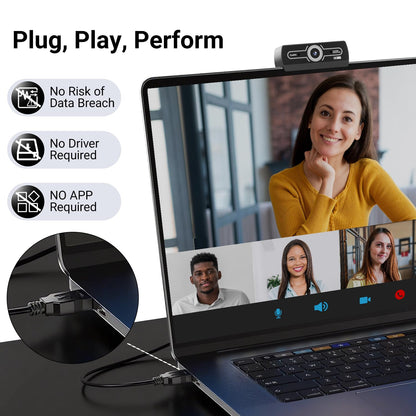 Diccik 1080P Webcam with Microphone, Full HD Video Calling Web Camera, HD Light Correction Streaming Webcam for Zoom/Skype/Teams, Plug and Play PC Camera Web cam for Windows & Mac