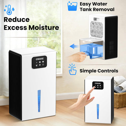 Dehumidifier, 1000 sq.ft Quiet Dehumidifiers for Home Bedroom Basement Bathroom with 95oz Water Tank, Sleep Mode Auto Shut-Off 7 Colors LED Light, Black