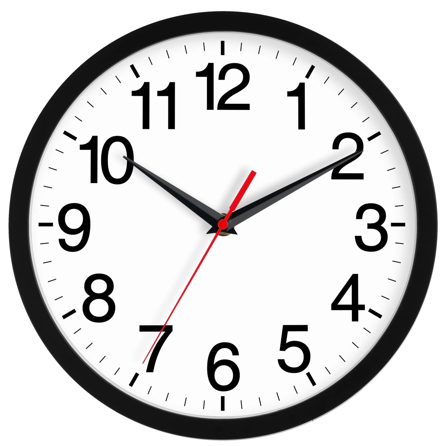 Rohioue Wall Clock Modern 8 Inch Battery Operated Silent Non Ticking Small Analog Clock for Living Room Office Home Bedroom Kitchen Bathroom(Black)