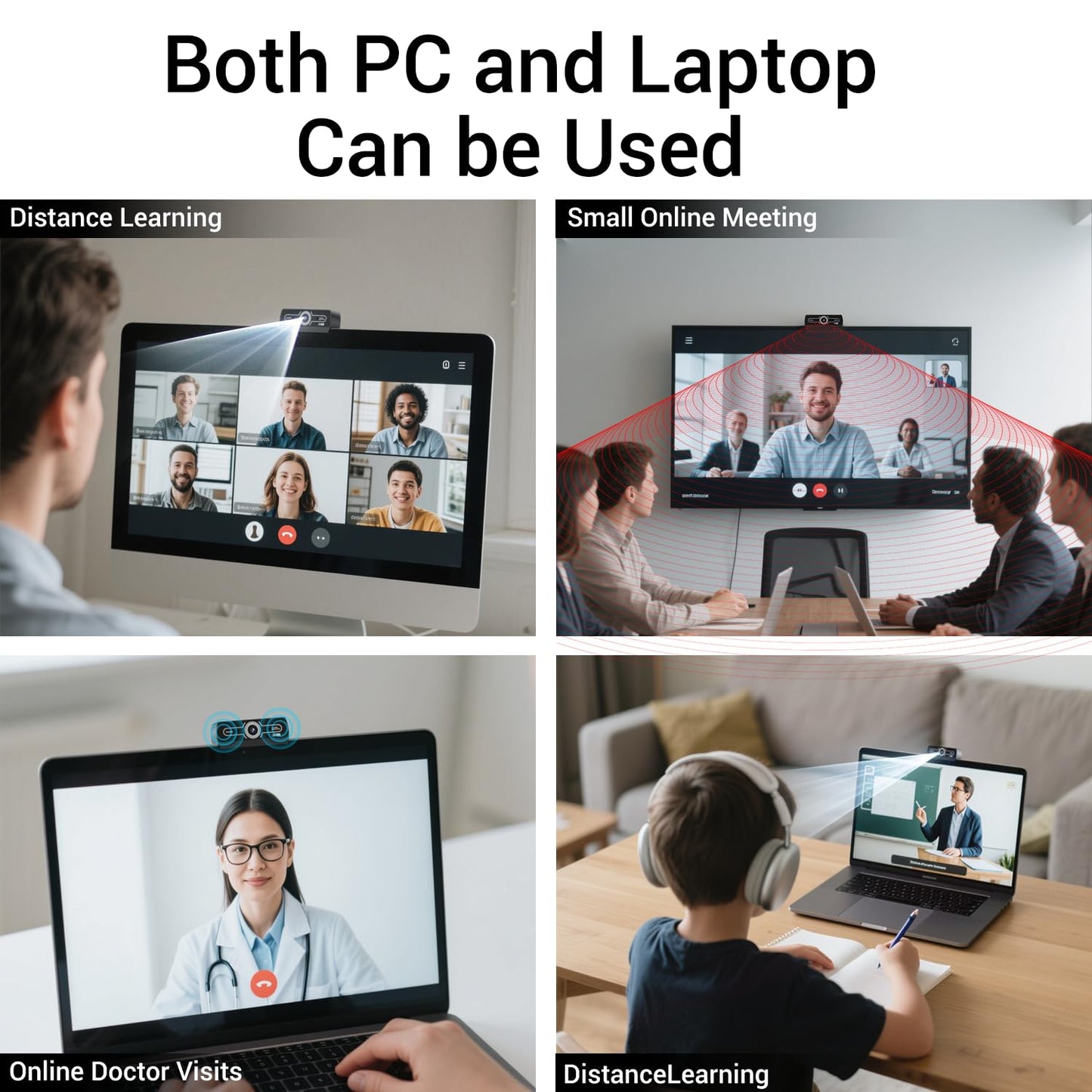 Diccik 1080P Webcam with Microphone, Full HD Video Calling Web Camera, HD Light Correction Streaming Webcam for Zoom/Skype/Teams, Plug and Play PC Camera Web cam for Windows & Mac