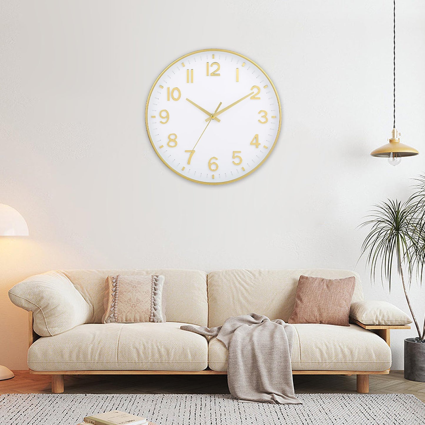 HZDHCLH Wall Clocks Battery Operated,Wall Clock Green,8 inch Wall Clock Silent Non Ticking Modern 3D Numbers for Kitchen Bedroom Living Room Office Classroom Decor