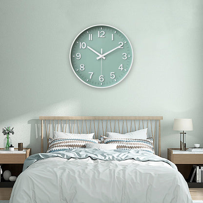 HZDHCLH Wall Clocks Battery Operated,Wall Clock Green,8 inch Wall Clock Silent Non Ticking Modern 3D Numbers for Kitchen Bedroom Living Room Office Classroom Decor
