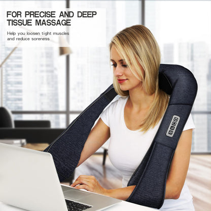 Mo Cuishle Women Men Gifts, Shiatsu Back Shoulder and Neck Massager with Heat, Electric Deep Tissue 4D Kneading Massage, Best Gifts for Mom Dad Wife Husband her Him, Christmas, Birthday (NOT Cordless)