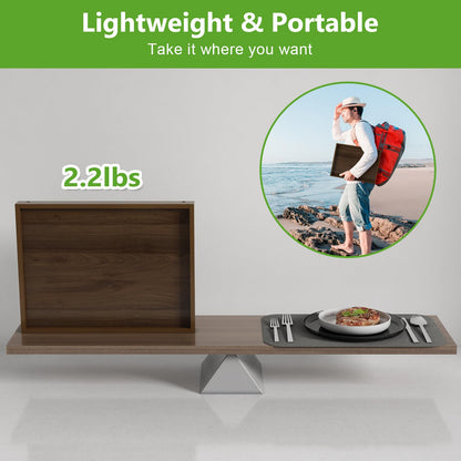 Artmeer Bed Tray Table with Folding Legs,Bamboo Breakfast in Bed for TV Table, Laptop Computer Tray,Eating,Snack Tray(Bamboo)