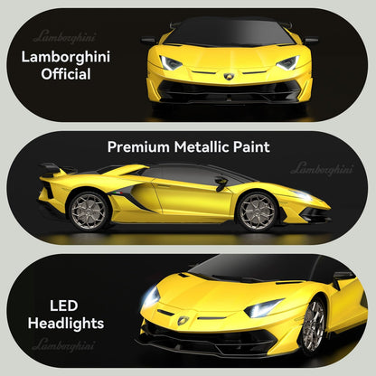 AEROQUEST 1:24 Lamborghini Remote Control Car （Green） | Officially Licensed,Birthday Gift,Toys for ages 3-8,Aventador SVJ Mode,Electric Sport Racing,Hobby RC Cars
