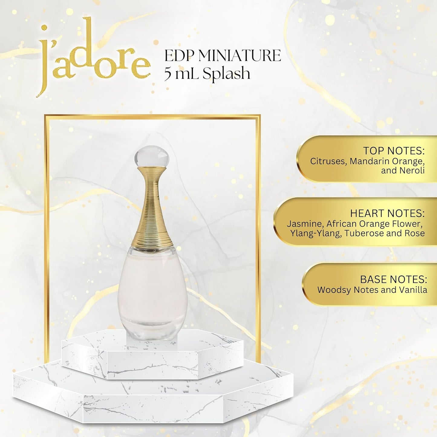 Dior Jadore Eau de Parfum Splash Mini for Women, 0.17 Ounce | Women's Eau de Parfum, Mini Splash Bottle, Floral Fragrance, Travel Size, Designer Perfume, Collectible