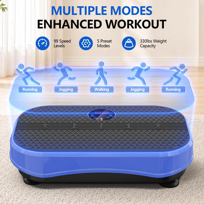 Vibration Plate Exercise Machine for Lymphatic Drainage, Full Body Shake Platform Board for Home Fitness, Fat Burning, 5 Program Modes and 99 Speed Levels