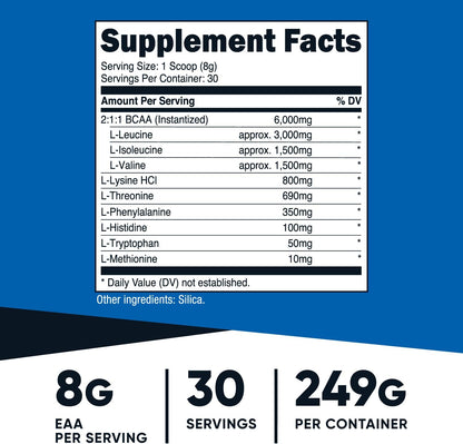 Nutricost EAA Powder 30 Servings (Fruit Punch) - Essential Amino Acids - Non-GMO, Gluten Free, Vegetarian Friendly (Pack of 2)