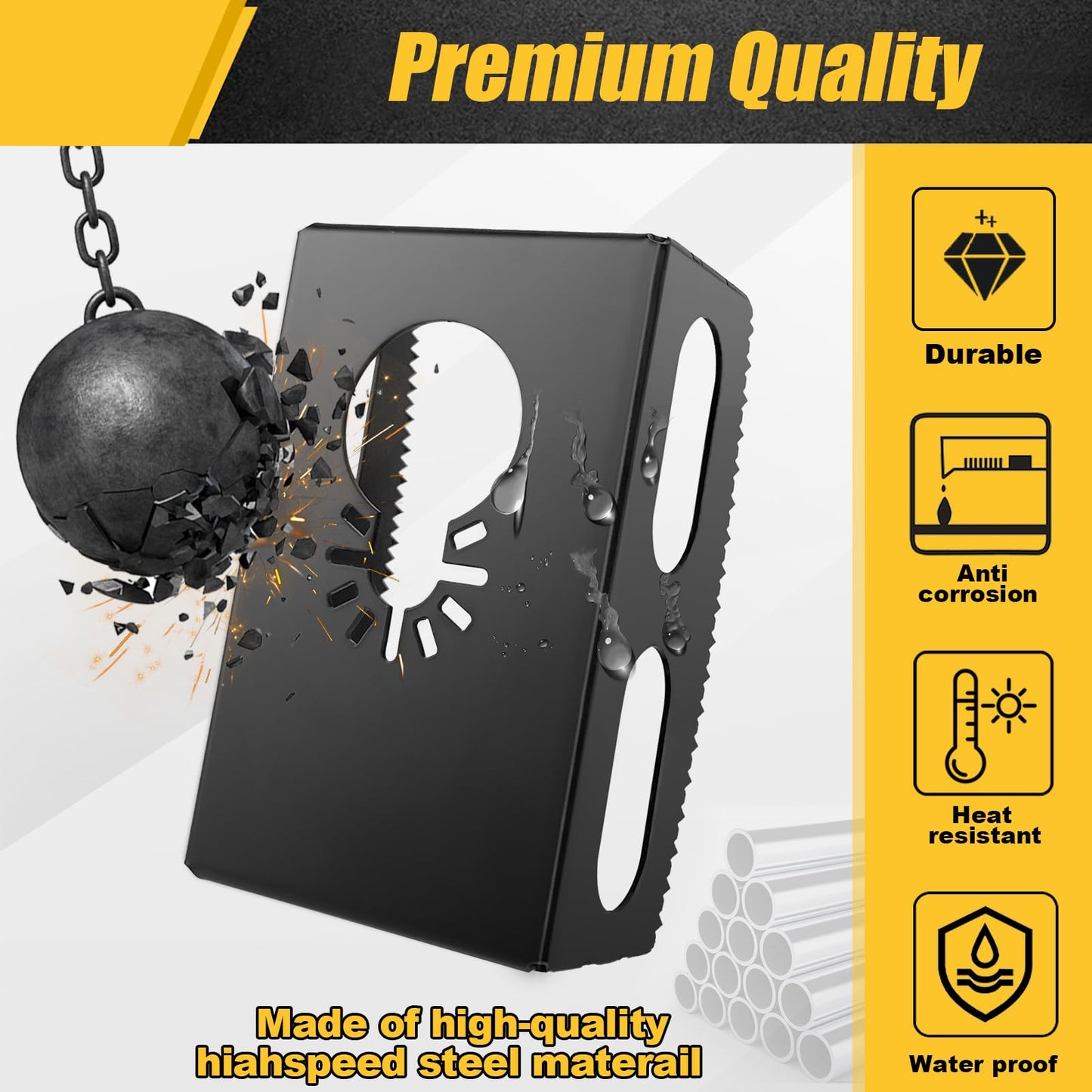 Square Slot Cutter Compatible for Dewalt 20V & Milwukee M18 Oscillating Multi-Tool to Cut-in Single Gang Wall Gang Electrical Boxes,Outlet Cutter for Drywall,Efficient Cutting Tool,1 Pcs square-shaped