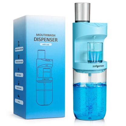 ZOFGENOW Automatic Mouthwash Dispenser for Bathroom,Bathroom Accessories 19.4 Fl Oz Dispensers with Magnetic Cups,Wall Mounted Dispenser,Suitable for All Age Groups,White