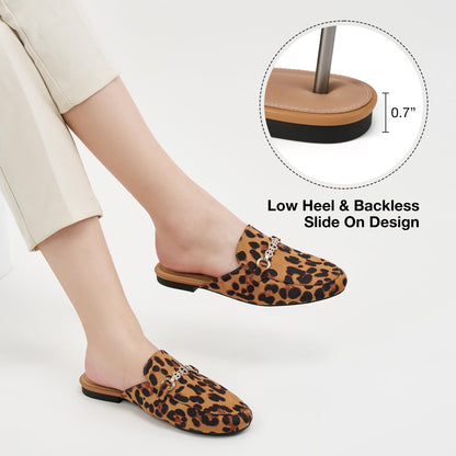 Womens Mules Buckle Flats: Classic Suede Slip On Shoes Dressy Closed Toe Backless Slides Loafers 2026 for Business Work Office Casual